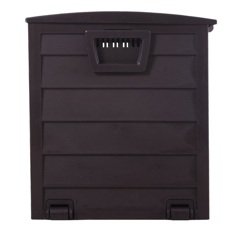 Living and Home 290L Outdoor Storage Deck Box with Wheels, Dark Brown