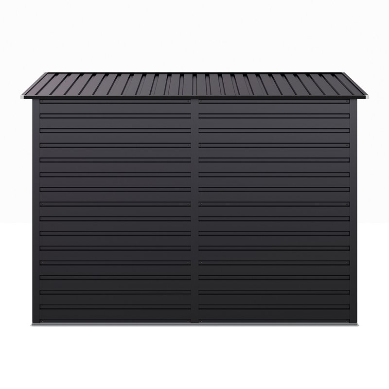 Living and Home 4x8ft Outdoor Storage Shed, Galvanized Steel Garden Shed Lockable with Double Doors & 2 Vents