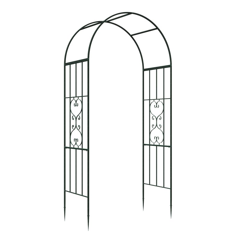 Living and Home Black Garden Metal Arch, 115cm W x 56cm D x 231cm H