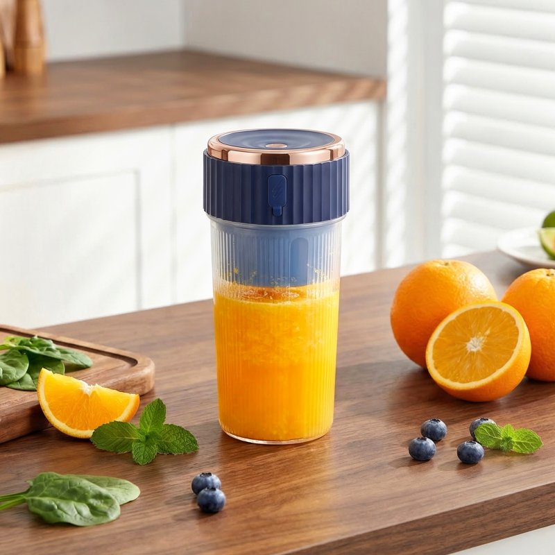 Living and Home 300ml Portable Personal Blender with 6-Leaf 304 Stainless Steel Blade