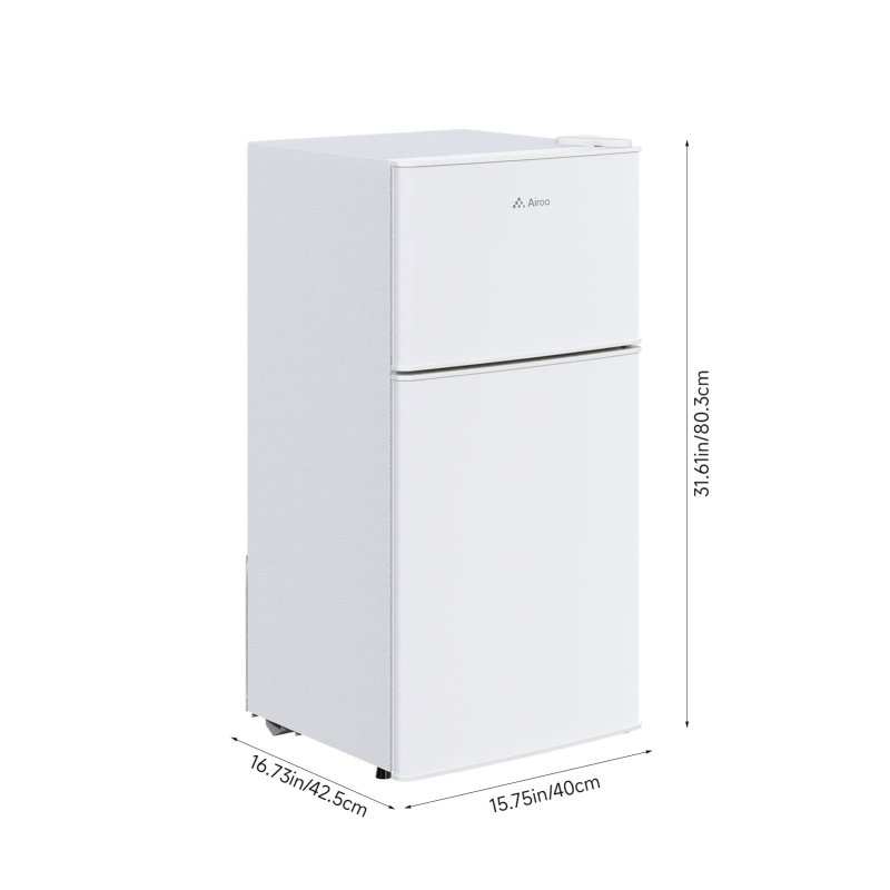 51L Freestanding Top Freezer Fridge with Adjustable Shelves, Bottle Storage Rack