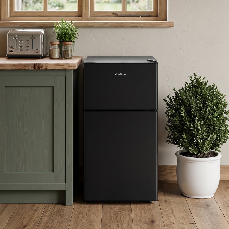 51L Freestanding Top Freezer Fridge, Black