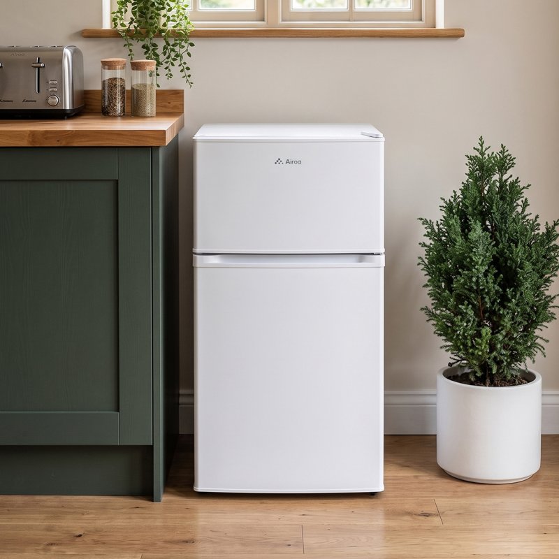 70L Freestanding Top Freezer Fridge, White