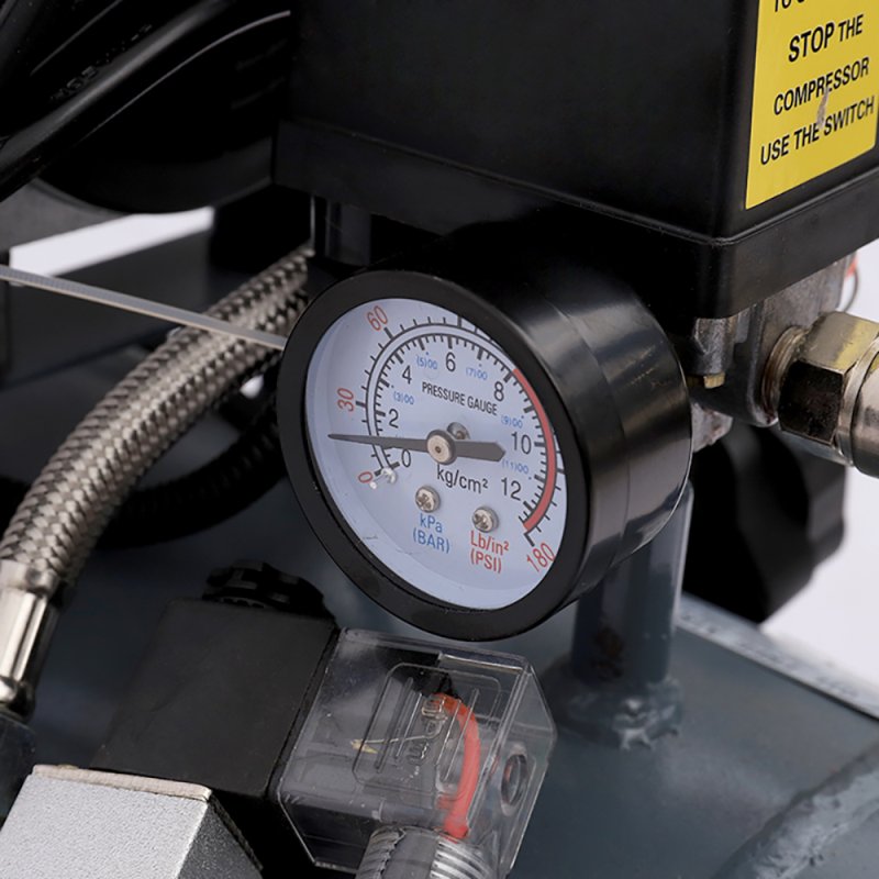 Living and Home 25L Air Compressor, Oil Free, 8CFM/115psi, Electric 2.5HP 230v Direct Drive, Low Noise Air Compressor for Tire Pumping, Car Grooming, Home Spray-Painting, Nailing, Grey