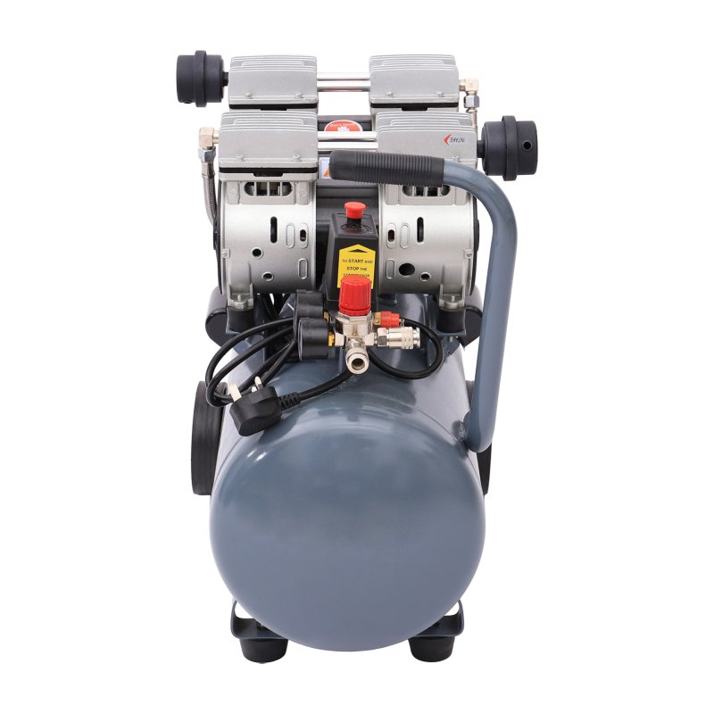 50L Air Compressor, Oil Free, 9.6cfm, 3.5HP/2.6kw, 115psi/8bar, Low Noise, Maintenance Free Compressor with 2 Pressure Gauges for Tire Pumping, Car Grooming, Home Spray-Painting, Nailing, Grey