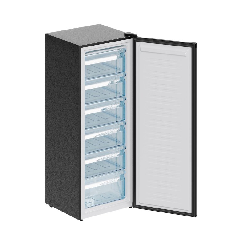 175L Black Upright Freezer