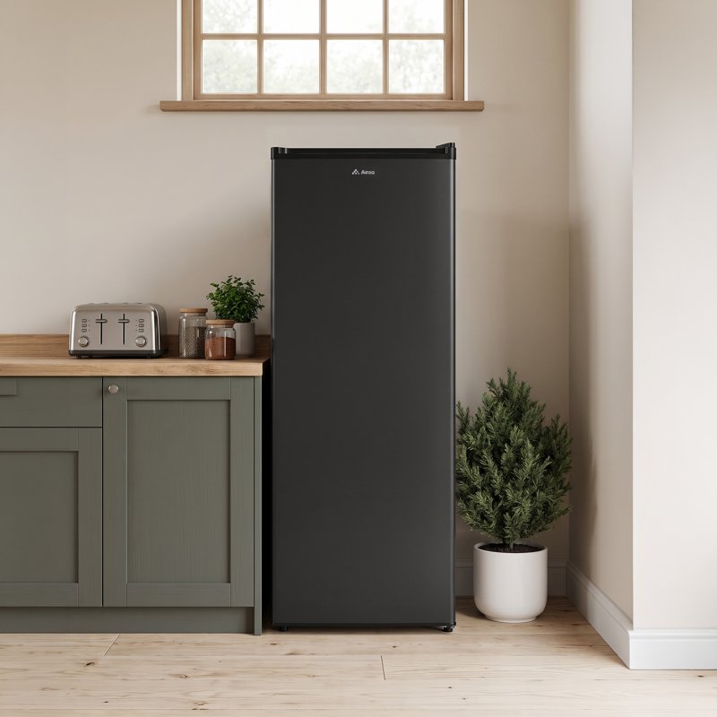 175L Black Upright Freezer