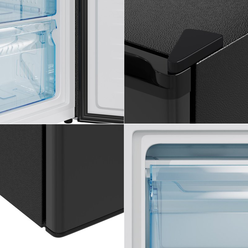 175L Black Upright Freezer