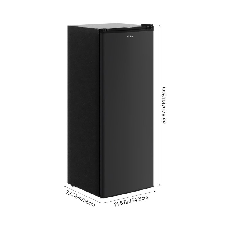 175L Black Upright Freezer