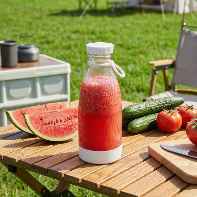 Living and Home 500ml Portable Personal Blender with 6-Leaf 304 Stainless Steel Blade, Electric Mini Blender, Juice Maker