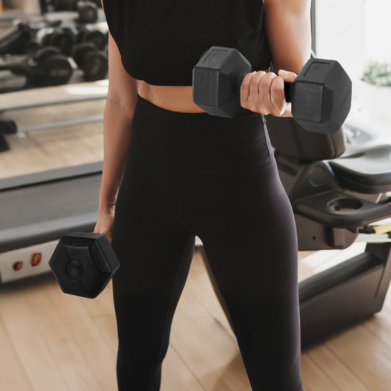 Living and Home Pair of 10KG Hex Dumbbells with Non-slip Grip