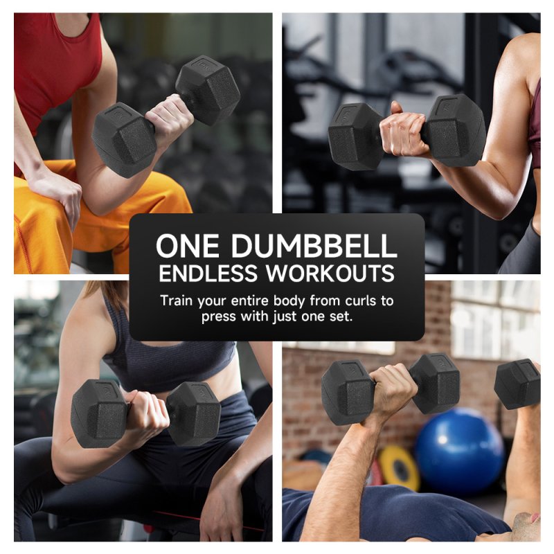 Living and Home Pair of 10KG Hex Dumbbells with Non-slip Grip