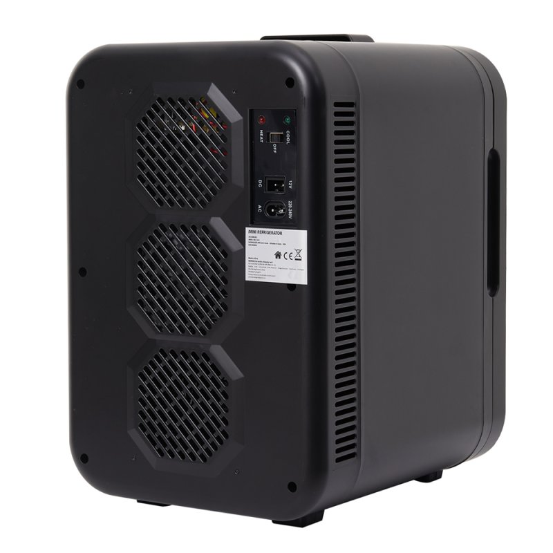 18L Dual-Use Mini Refrigerator with Handle, Mini Fridge, Black