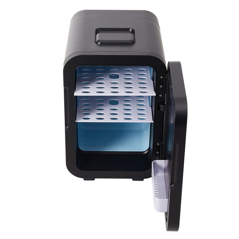 18L Dual-Use Mini Refrigerator with Handle, Mini Fridge, Black