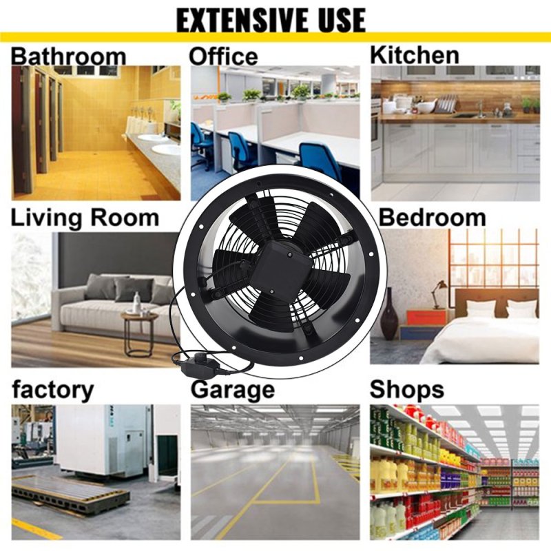 Living and Home Ventilation Wall-Mounted Exhaust Axial Fan 10-inch