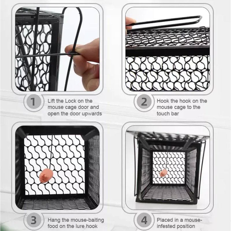 Living and Home 2 Pack Metal Humane Mouse Trap Cage Rat Catcher, 28cm (W) x 15cm (D) x 15cm (H)
