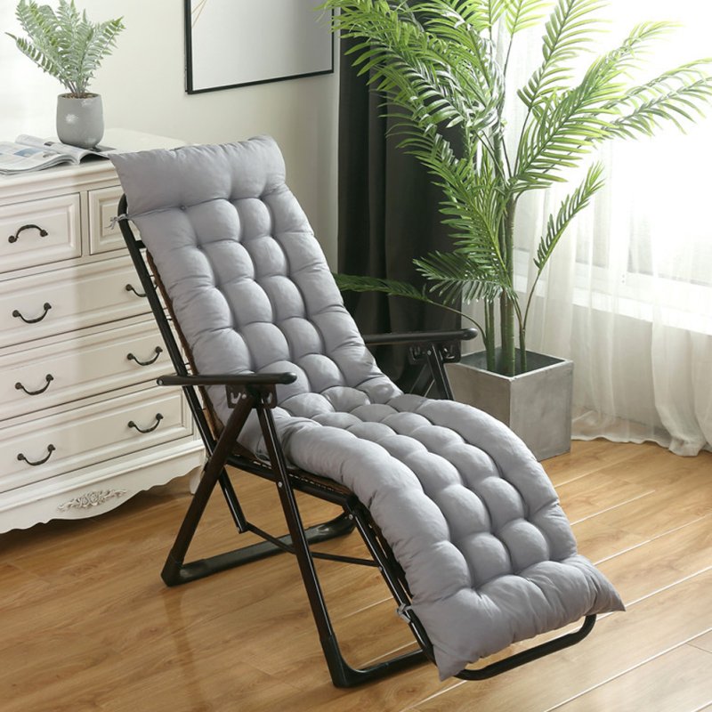 Living and Home Comfortable 8cm Thick Lounge Cushion, Thick Chair Pads, Bench Cushion, Sun Lounger Rocking Cushion, Grey, 48cm W x 170cm D x 8cm H