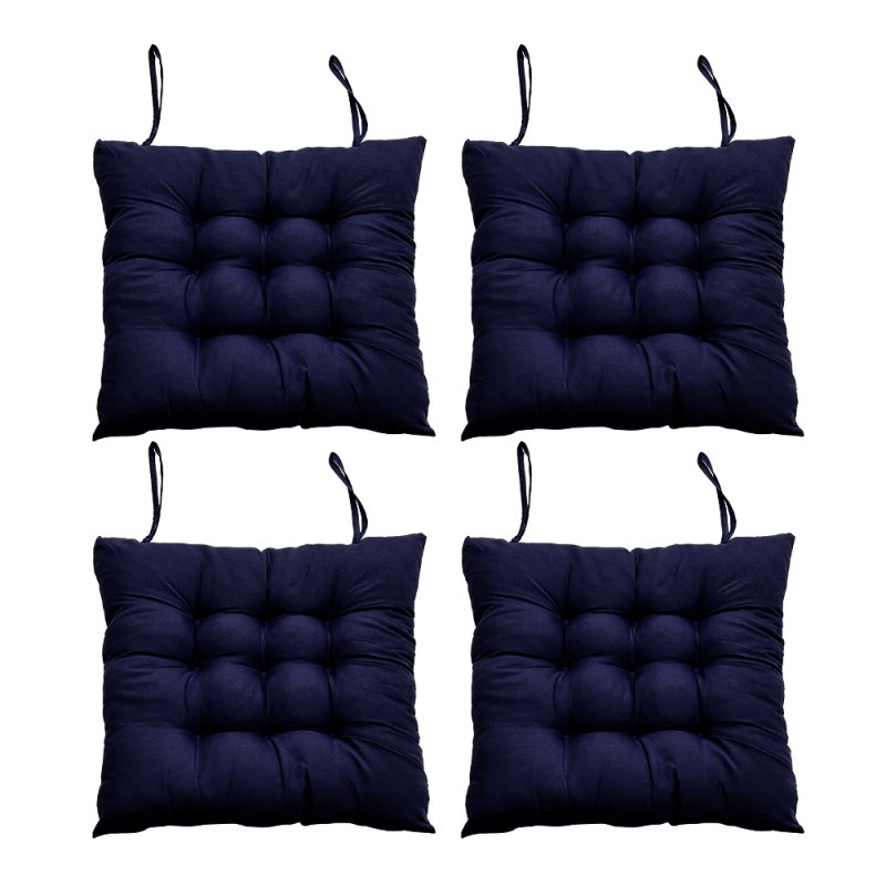 Living and Home 4Pcs Soft Thicken Tatami Seat Cushions, Seat Pads, 40cm W x 40cm D x 5cm H, Dark Blue