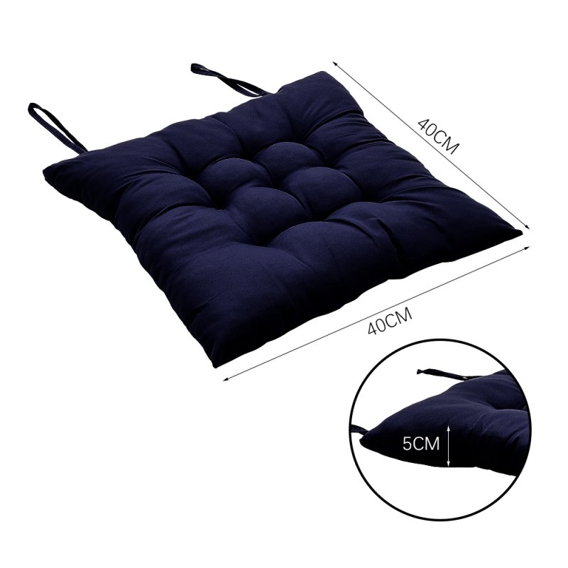 Living and Home 4Pcs Soft Thicken Tatami Seat Cushions, Seat Pads, 40cm W x 40cm D x 5cm H, Dark Blue
