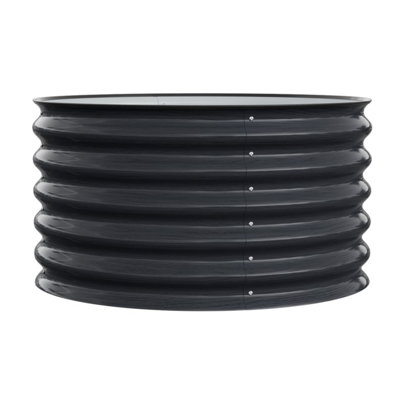 Living and Home 80cm Dia x 43cm H Round Metal Raised Garden Bed, Planter Box