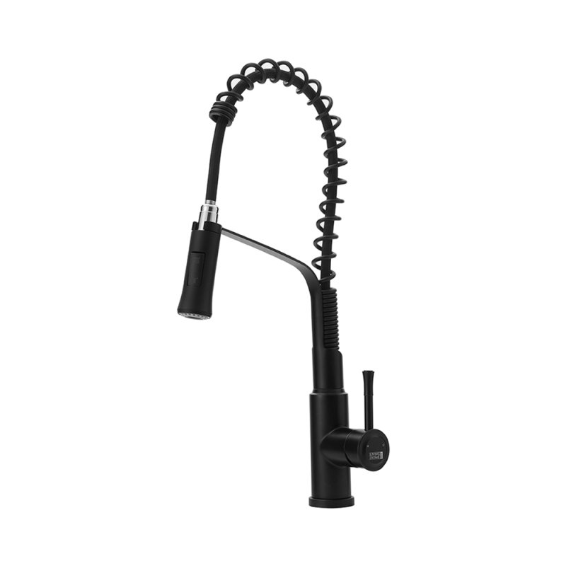 Living and Home Modern Kitchen Pull Down Faucet Kitchen Tap Mixer Tap, Black
