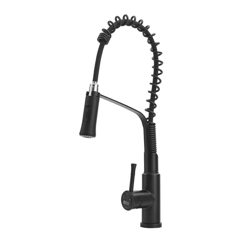 Living and Home Modern Kitchen Pull Down Faucet Kitchen Tap Mixer Tap, Black