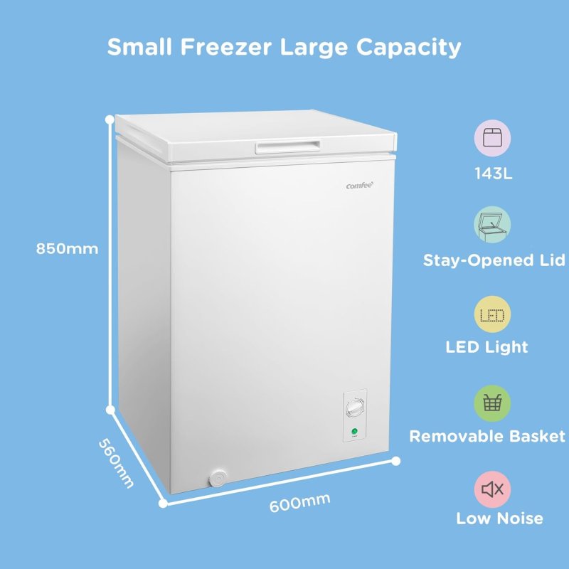 143L Freestanding Chest Freezer with Digital Temperature Control, White