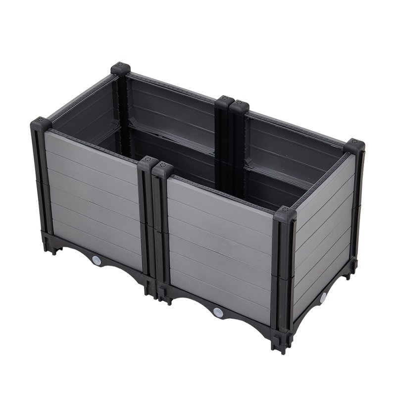 60cm W Rectangular Plastic Raised Garden Bed Planter Box with Water Reservoir