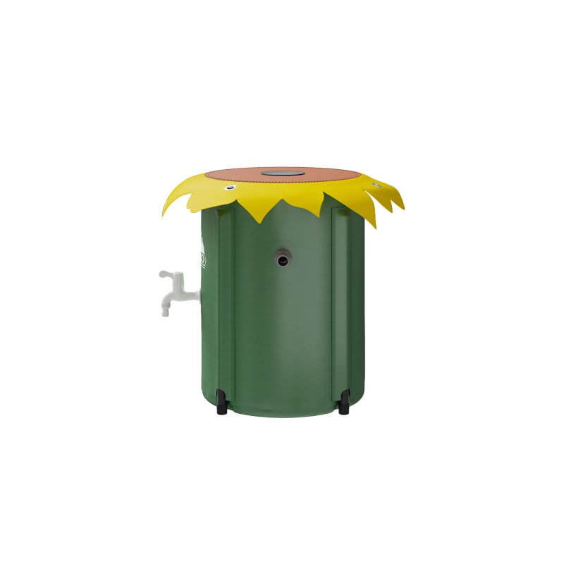 50L Collapsible Rain Barrel with Spigot & Overflow