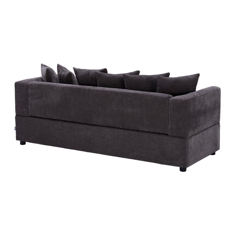 Chenille Upholstered 3-Seater Corner Sofa with Footstool