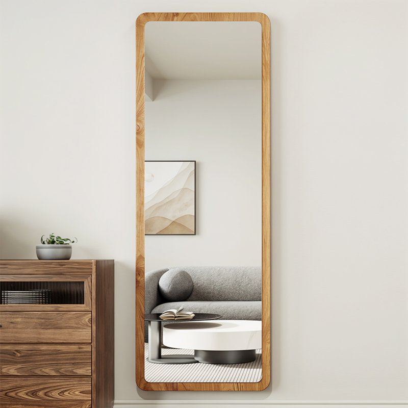 Rectangular Wood Framed Full Length Mirror, 160cm W x 50cm D