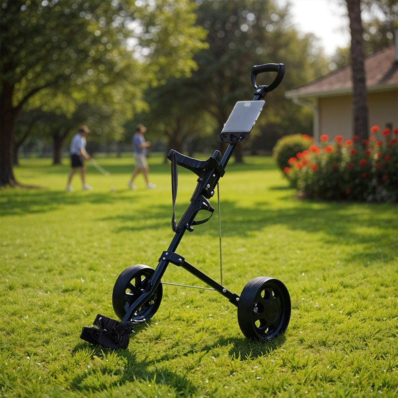 2 Wheel Folding Golf Push Pull Cart with Convenient Handle