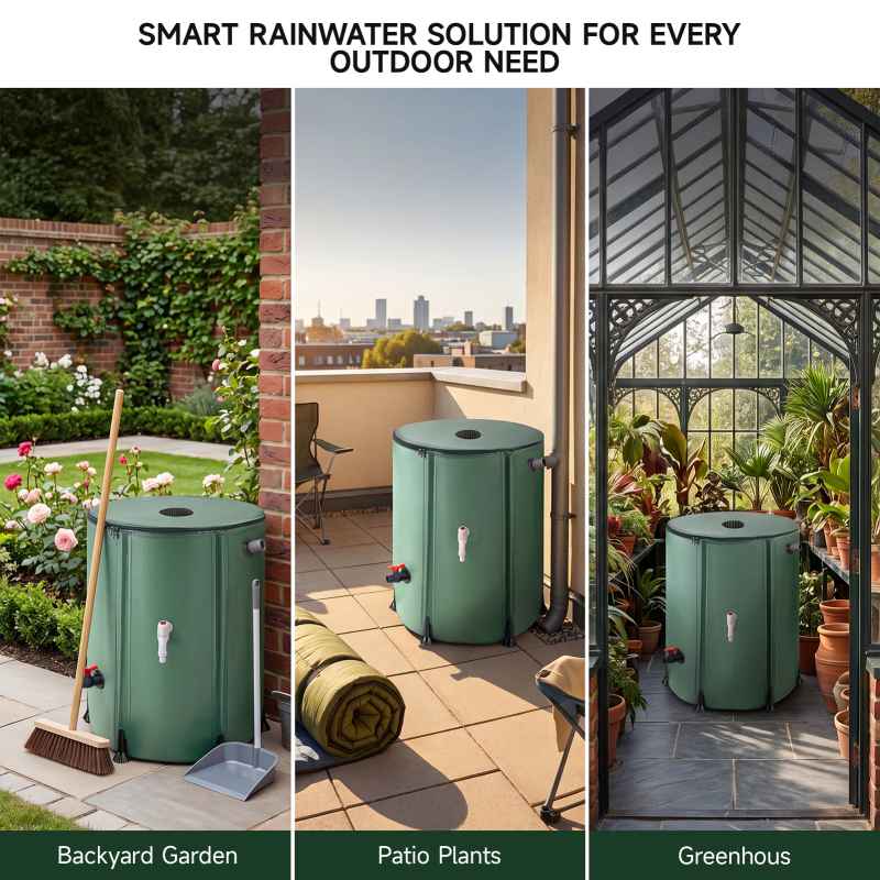 250L Collapsible Rain Barrel with Filter