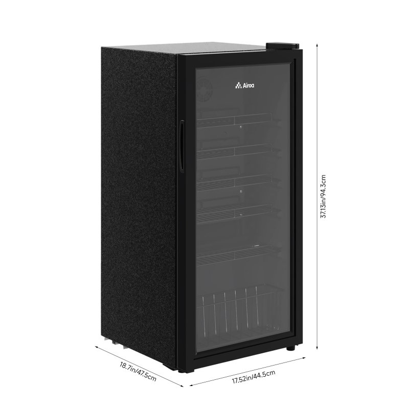 99L Freestanding Beverage Cooler Drinks Fridge, Refrigerator with LED Light