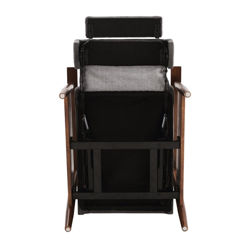 Manual Recliner Armchair with Foldable Footrest, Grey