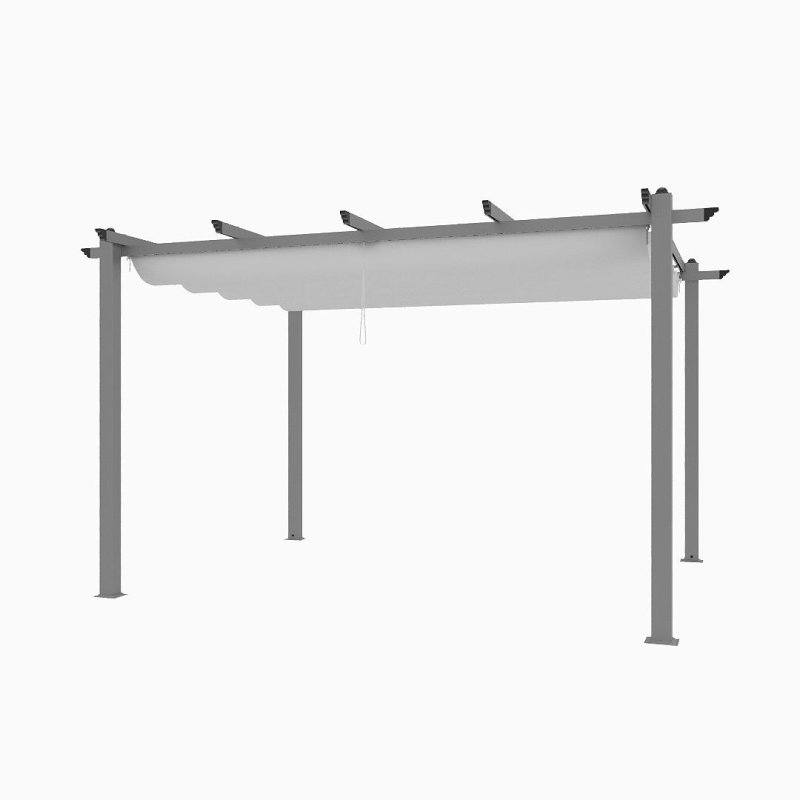 Living and Home 13x10ft Aluminium Pergola with Retractable Roof