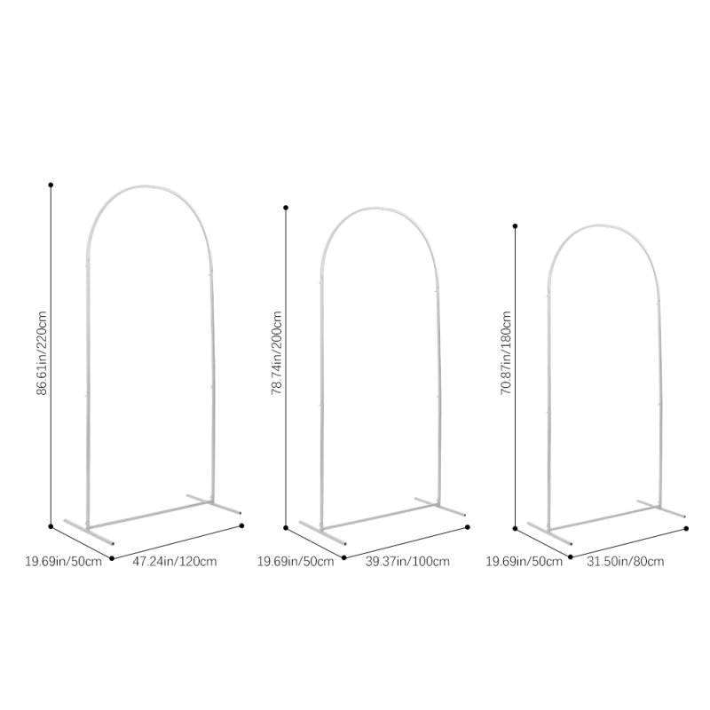 3pcs 180/200/220cm Height Metal Arch Wedding Backdrop Stand Prop Decor