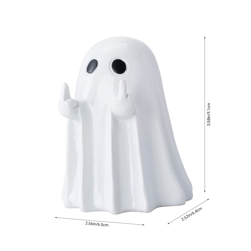 Living and Home Desktop Halloween Middle Finger Ghost Figurine Decoration
