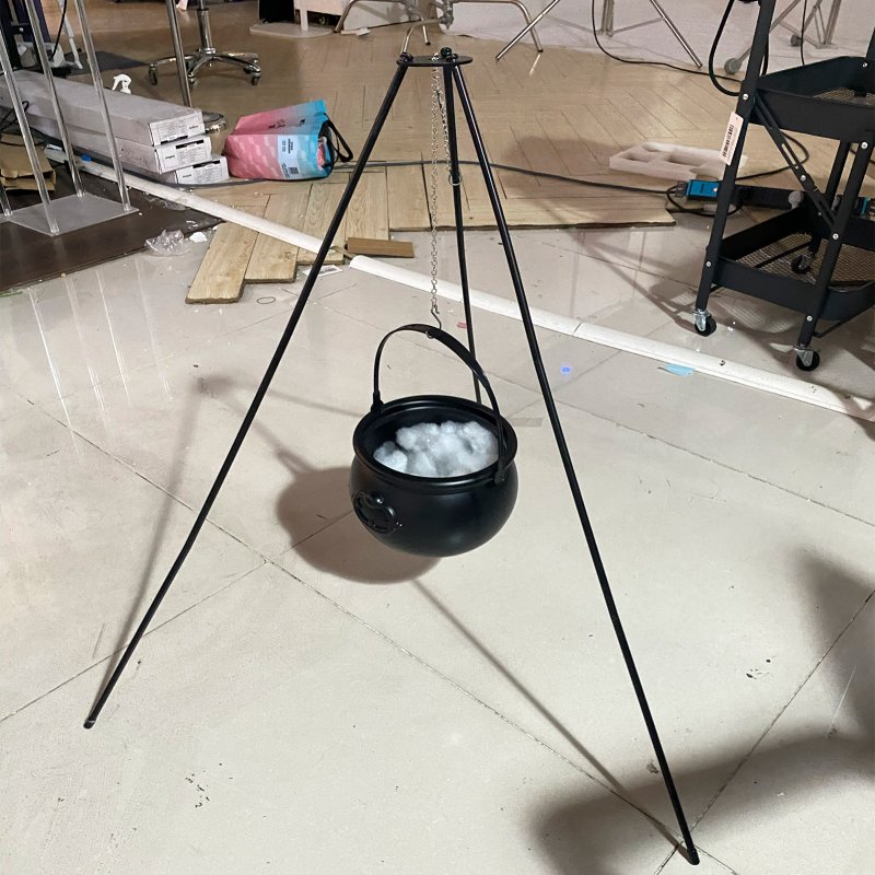 Living and Home Halloween Witch Cauldron on Tripod with Light Strip