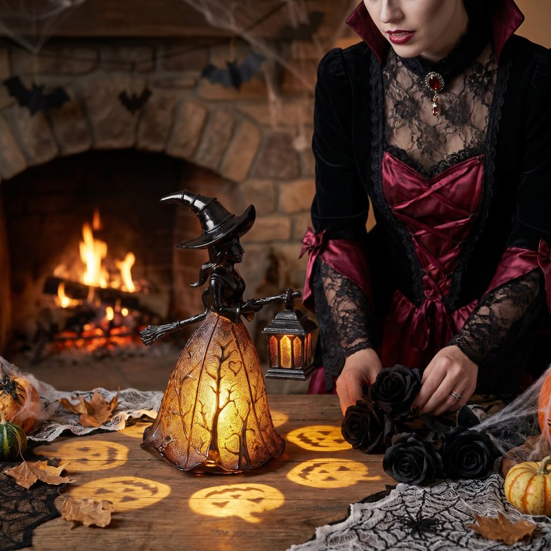 Living and Home Halloween Spooky Witch Lamp