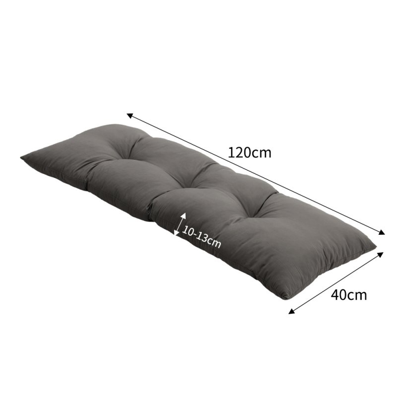 Dark Grey Rectangular Tufted Bench Cushion Seat Pad