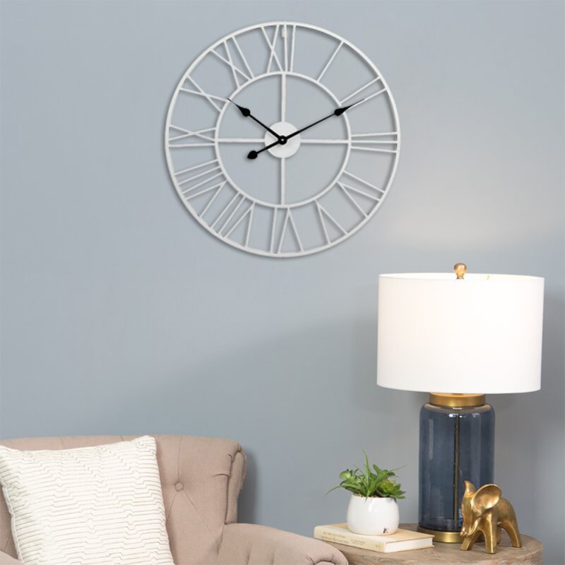 Vintage Wall Clock with Roman Numerals for Home Decor