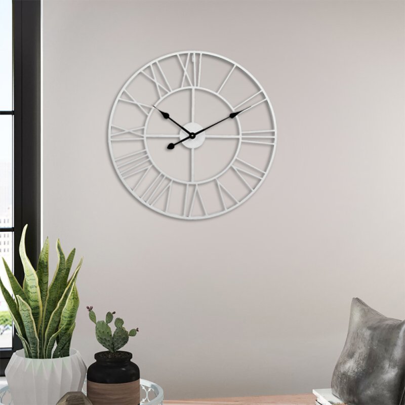 Vintage Wall Clock with Roman Numerals for Home Decor
