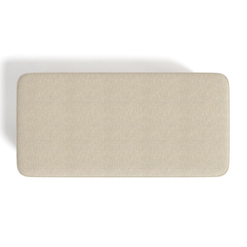 Rectangular Tofu-shaped Footrest with Solid Wooden Legs