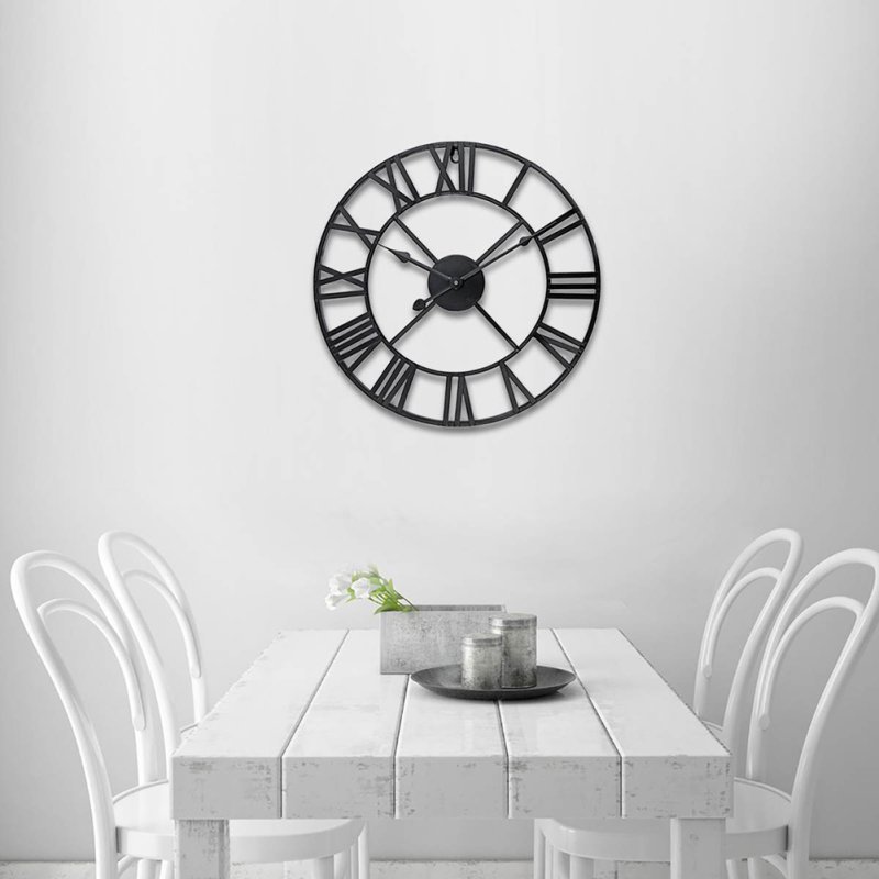 Vintage Wall Clock with Roman Numerals for Home Decor