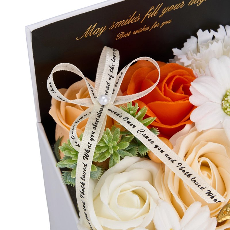 Living and Home Rose Scent Soap Flower Gift Box Tabletop Decor