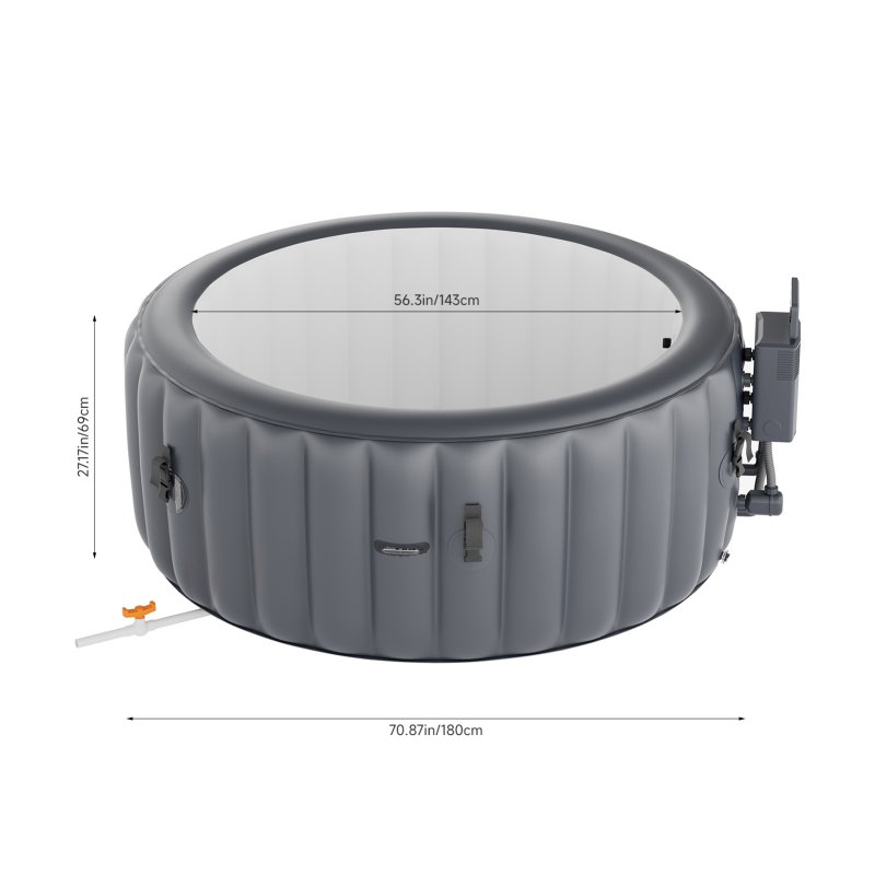 Living and Home Portable Inflatable Hot Tub with 130 Soothing Air Jets