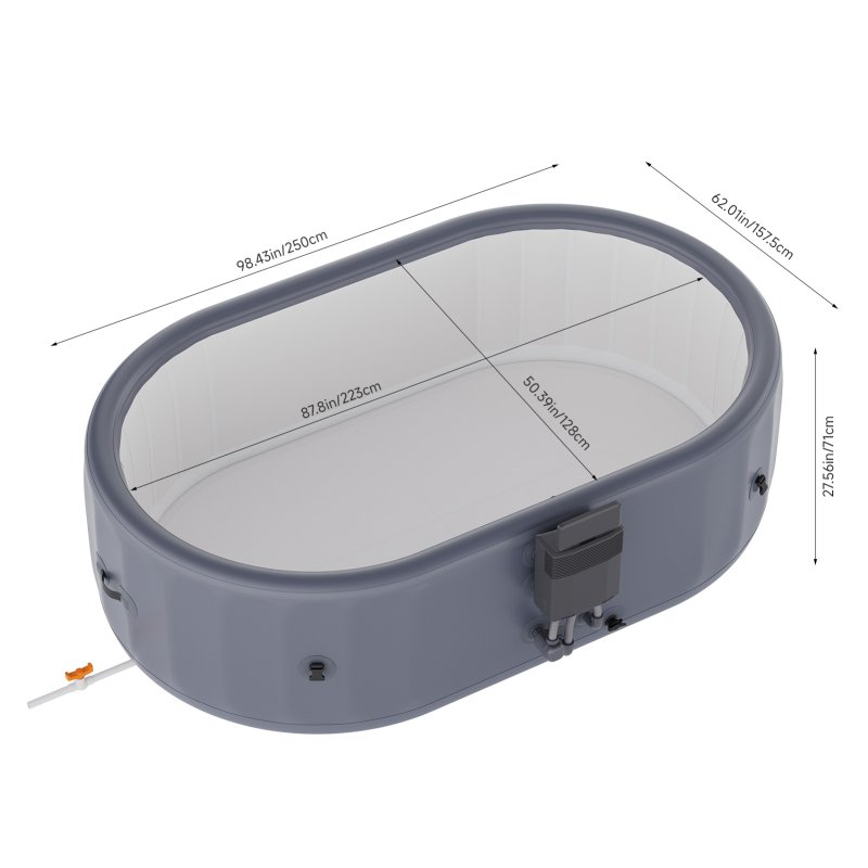 Living and Home Portable Inflatable Hot Tub with 180 Soothing Air Jets