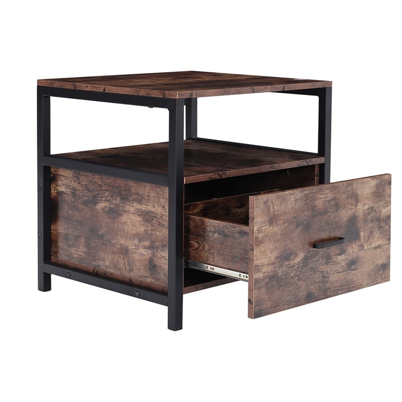 Industrial Bedroom 1 Drawer Bedside Table