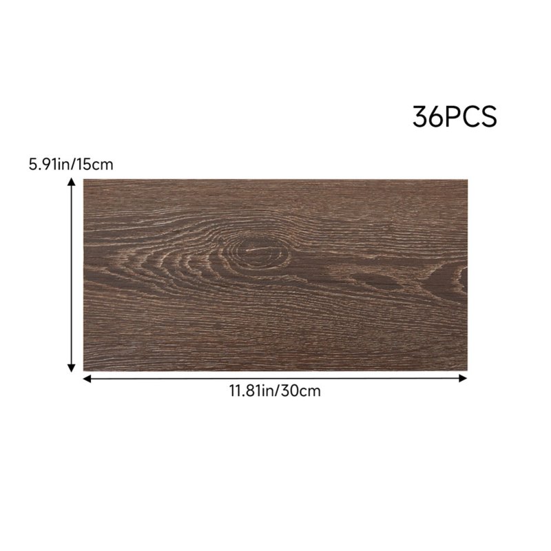 Living and Home 36Pcs Self-Adhesive Flooring Tile Set, 15x30cm, Walnut Wood Grain